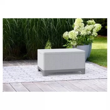 KETER vrtni stol/kutija za odlaganje Scandi Storage Table svijetlosiva/tamnočelična