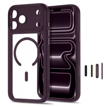 TECH-PROTECT MAGPEAK MAGSAFE CC IPHONE 17 PRO MAX / 18 PRO MAX DUNKELKIRSCHE/TRANSPARENT
