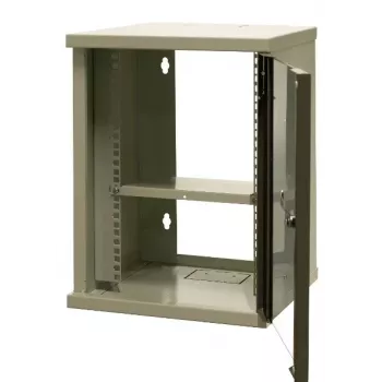 EMITER EM/SOHO-9U 10 inch 9U Wall-Mount Network Cabinet with Glass Door, 325×330×445 mm, Black