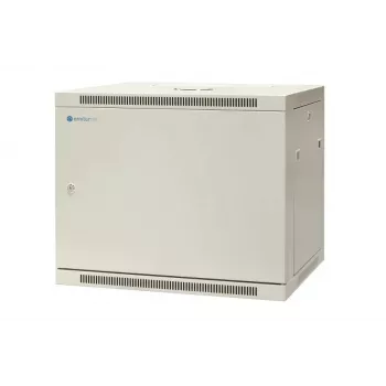 EMITER EM/AP6409-B 19-Inch 9U Wall-Mount Network Cabinet, 600x450x500 mm, Lockable Steel Door, Black