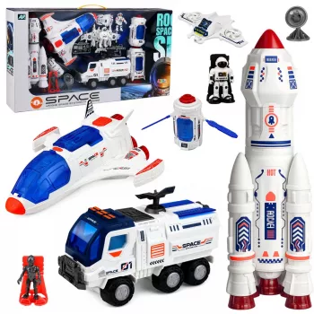 LEAN TOYS veliki svemirski set: postaja, raketa, shuttle, vozilo za istraživanje, astronauti