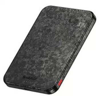 SHARGE CarbonMag 5K powerbank, 15W Qi, 20W USB-C - 5000mAh, crna