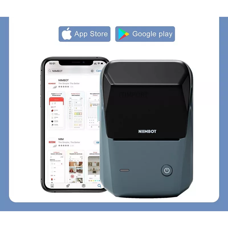 NIIMBOT B1 printer etiketa, sivi