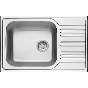 DEANTE ZEX 311B 1-Bowl Steel Sink with Drainer, Stainless Steel, Reversible, 780x435 mm