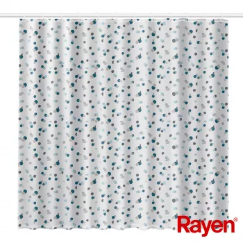 RAYEN zavjesa za tuš 180x200cm bijela/plava, poliester