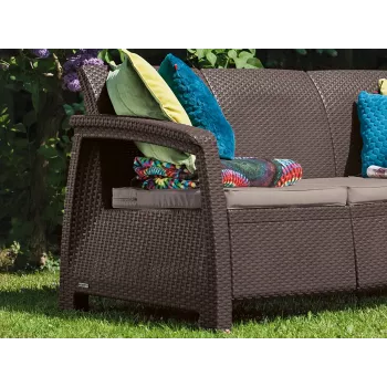 KETER trosjed vrtna sofa Corfu Love Seat Max smeđa