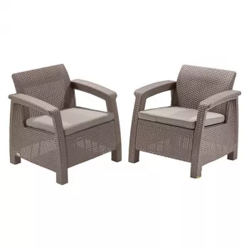 KETER vrtne stolice Corfu Duo Set bež