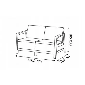 KETER dvosjed vrtna sofa Scandi Linea Sofa za 2 osobe šljunčano sivi/svijetlobež
