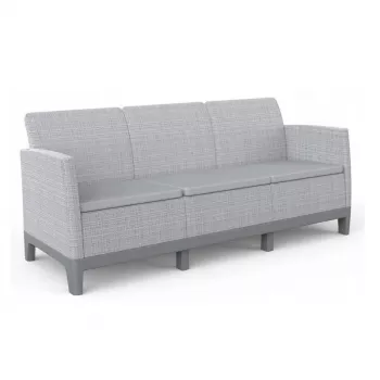 KETER trosjed vrtna sofa Scandi Form Sofa za 3 osobe svijetlosivi/tamnosivi čelik