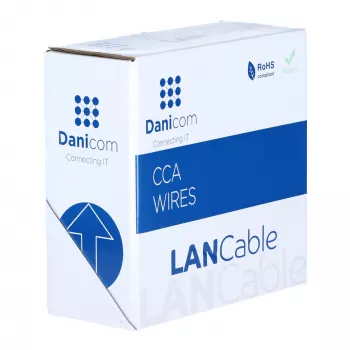 DSIT CAT5e U/UTP 50m Solid CCA Bulk Cable on Reel, Grey (DC-UTP5CCA50S-GRY)