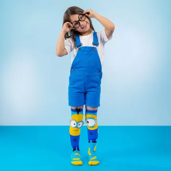 Dječje dokoljenke čarape Skarpetki Gogle Minionki 3d Minions / Madmia / Nb001