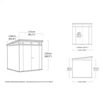 KETER vrtna kućica Deco Pent 7x7 ton jasena
