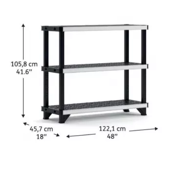 KETER polica s 3 razine Fused 122,1x45,7x105,8cm crna