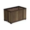 KETER Deco Rectangle Planter Walnut Flower Pot