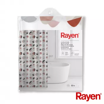 RAYEN zavjesa za tuš 180x200cm bijela/rebrasta, PEVA