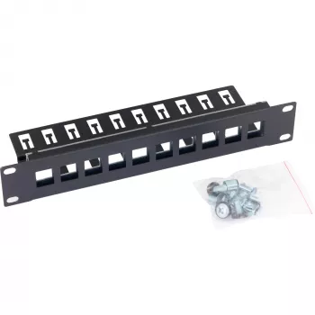 TRITON RAB-PP-X03-C1 10-portna Keystone patch ploča 1U 19 inch prazna ploča za rack, crna