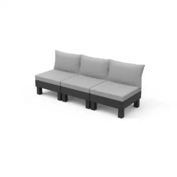 KETER vrtna sofa za tri osobe Elements 3 sjedala siva/svijetlosiva