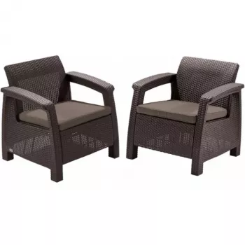 KETER vrtne stolice Corfu Duo set smeđi