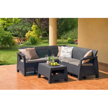 KETER vrtni set namještaja Corfu Relax Set smeđi