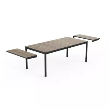 KETER vrtni stol rastezljivi Deco Porto Nova 200-280, izgled jasenovine/crni