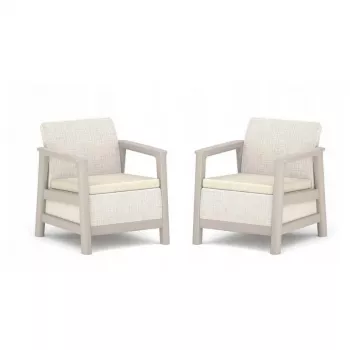KETER vrtne stolice 2 kom. Scandi Linea kamenosiva/svijetlobeige