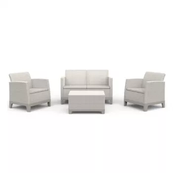 KETER vrtni set namještaja Scandi Forma 2 Seater Set kamenosivi/svijetlobeige