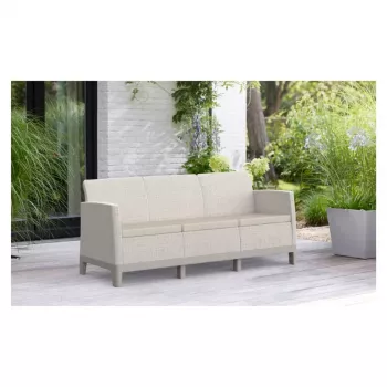 KETER vrtna sofa dvosjed Scandi Form 3 Seater Sofa kamenosiva/svijetlobeige