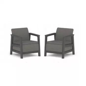 KETER vrtne stolice 2 kom. Scandi Linea sive