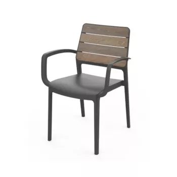 KETER vrtna stolica Deco Porto naslonjač orah/siva