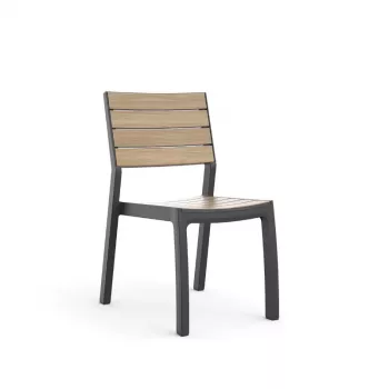 KETER vrtna stolica Deco Corale imitacija tikovine/siva