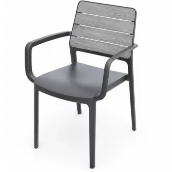 KETER vrtna stolica Deco Porto fotelja svijetlosiva/siva