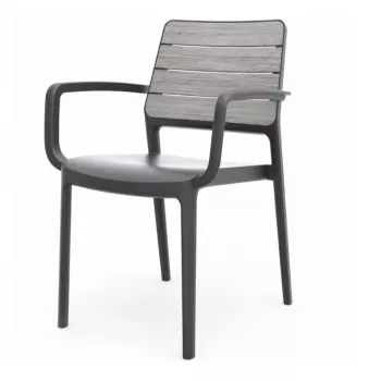 KETER vrtna stolica Deco Porto fotelja svijetlosiva/siva
