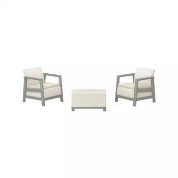 KETER vrtni set namještaja Scandi Linea Balkon Set kamenosivi/zelenkasti kameni ton