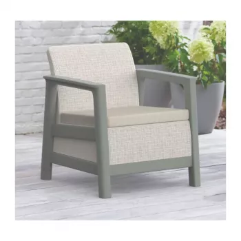 KETER vrtni set namještaja Scandi Linea Balkon Set kamenosivi/zelenkasti kameni ton