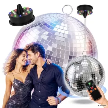 LIGHT4ME MBM 40 IR disko kugla zrcalna srebrna