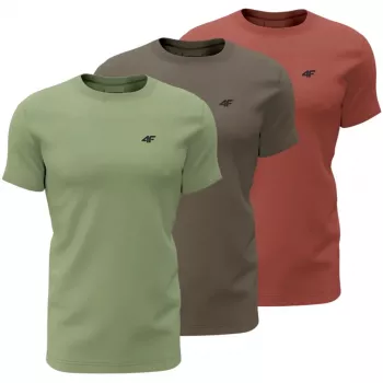 Muška majica 4F M4480, zelena, smeđa, bordo, 4FWSS26TTSHM4480 90S, 2XL