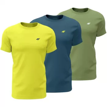 Muška majica 4F M4217, 3 kom, žuta, plava, zelena 4FWSS26TTSHM4217 90S 4XL