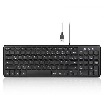 Perixx PERIBOARD-213 DE B žična USB tipkovnica, njemački raspored (QWERTZ), škare mehanizam, crna