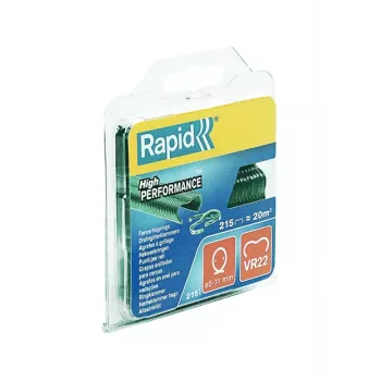RAPID TOOLS VR22 Fence Ring Staples, Galvanized Steel with Green Plastic Coating, 13 Gauge, 12 mm Leg Length, 1000 Pieces 40108802