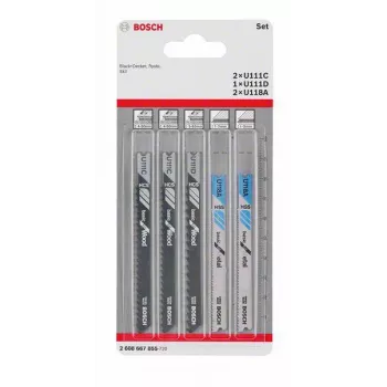 Bosch Accessories 2608667855 set listova za ubodnu pilu Basic za drvo i metal, 5-dijelni, univerzalni prihvat