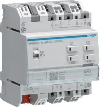 Hager TYAS624D KNX Secure 4-kanalni aktuator za rolete/zavjese 24V DC