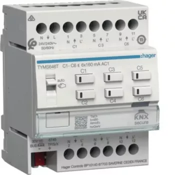 HAGER TYMS646T aktuator grijanja 6-kanalni KNX Secure