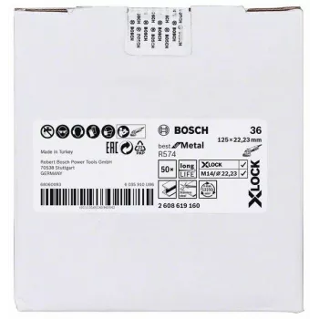 Bosch Best for Metal R574 brusna ploča 125 mm X-LOCK granulacija 36 2608619160