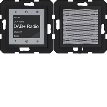 HAGER WAN6110BG Radio Touch podžbukni DAB+ Bluetooth zvučnik, sjajno crni