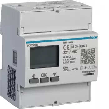 Hager ECP382D trofazno brojilo energije direktno 80A 4M S0 MID