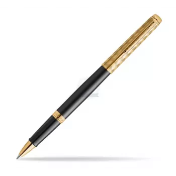 Waterman Hemisphere roller olovka, fina, sjajno crna s kromiranim ukrasima, poklon kutija, 2225136