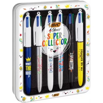 BIC 4 Colours kemijska olovka, pakiranje od 6 kom, plavo kućište, 4 boje tinte (plava, crvena, zelena, crna), 1,0 mm srednja šiljka 9926071