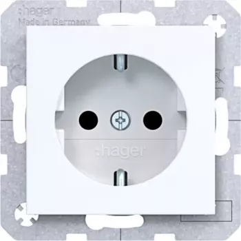 HAGER WAS1400WG Schuko utičnica, podžbukna, vijčane lift stezaljke, 16 A, 250 V, čisto bijela