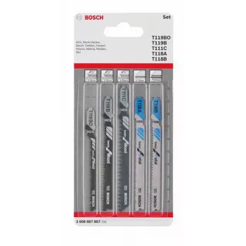 Bosch Accessories 2608667857 set listova ubodne pile za drvo i metal Basic, 5-dijelni, T-drška