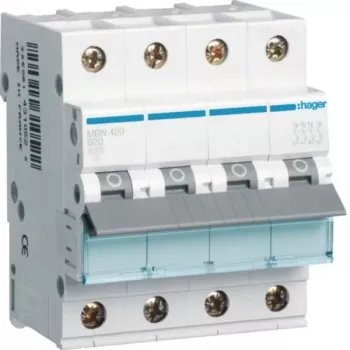 Hager MBN420 4-polni automatski osigurač B-karakteristike 20A 6kA